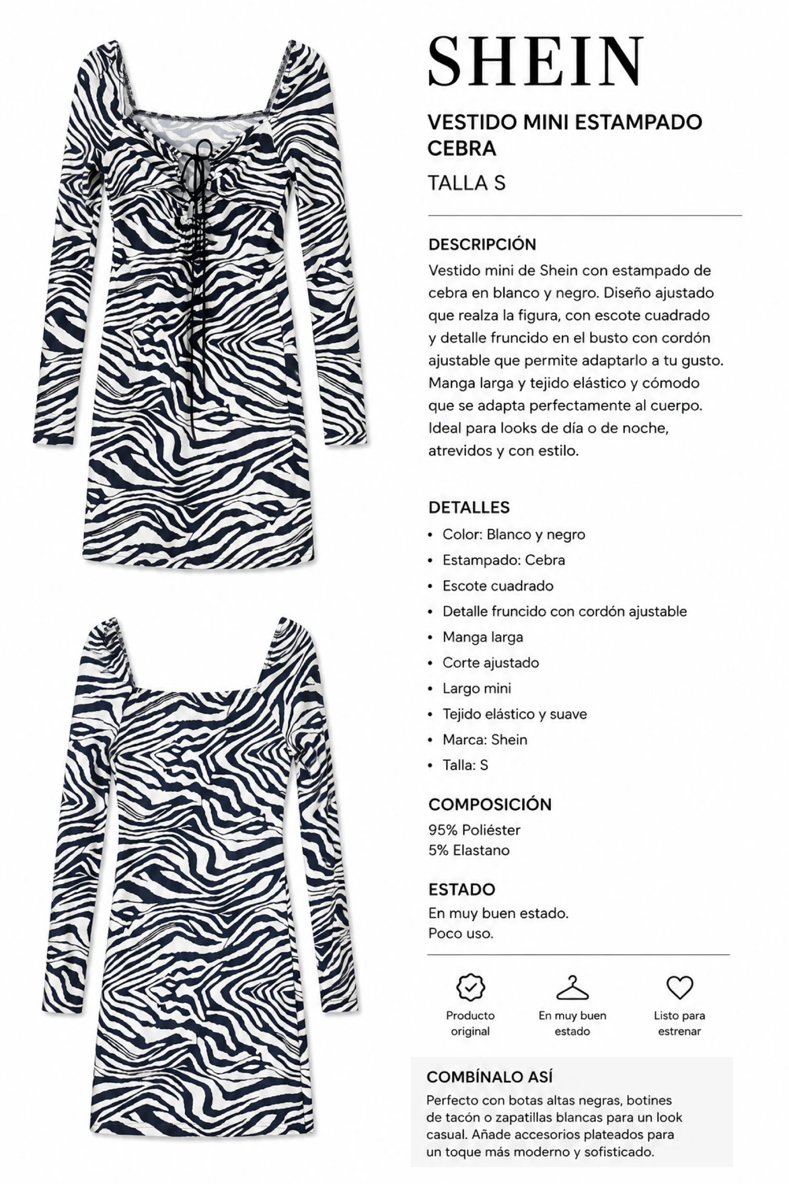Robe courte zébra – photo 3